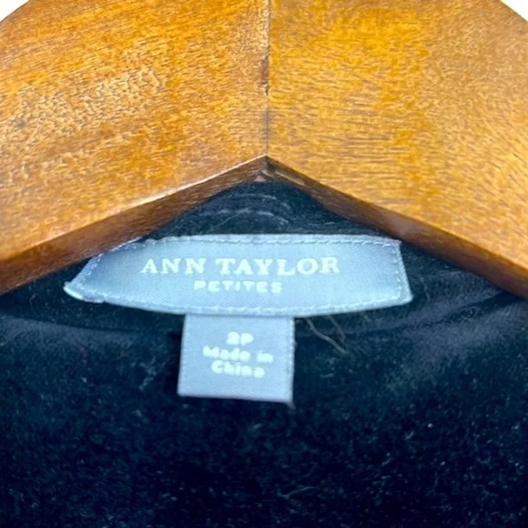 Ann Taylor - Black Velvet 2 Button and 2 Pocket Blazer Size 2 Petite